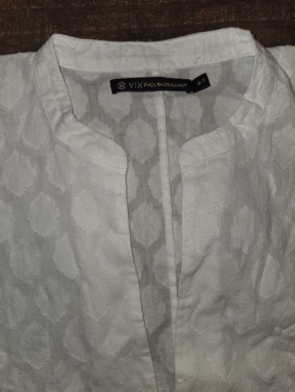 $188 VIX by Paula Hermanny Vintage White Cotton Swim Cover Up Tunic Dress S - Picture 2 of 4